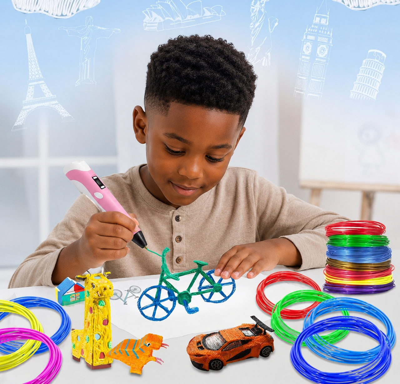 Stylo 3D Enfant Rechargeable – Créatif & Sécurisé